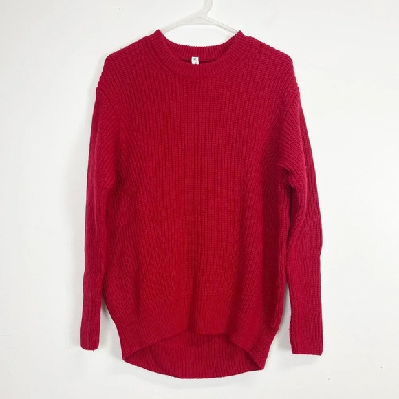 Athleta Sweater Womens Size Small Red Crewneck Wool Blend Knit - Picture 1 of 10